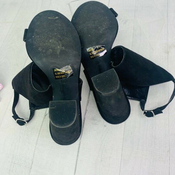 Charlotte Russe JACKIE Textle Suede Block Ankle Strap High Heel Sandals Size 8 - Picture 10 of 12